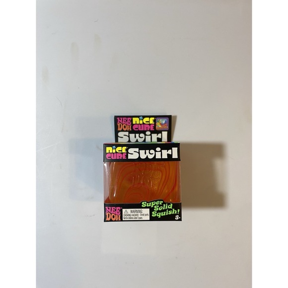 Nee Doh Other - NeeDoh Nice Cube Swirl Orange Super Solid Squish Sensory Toy tiktok